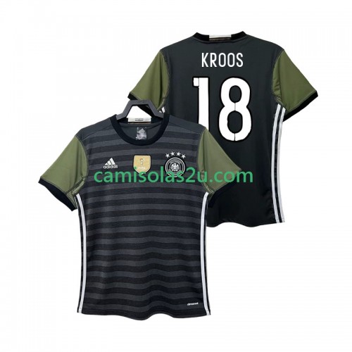 Camisolas de futebol Alemanha KROOS 18 2016 Retro Equipamento Alternativa Manga Curta Camisolas de futebol Alemanha KROOS 18 2016 Retro Equipamento Alternativa Manga Curta